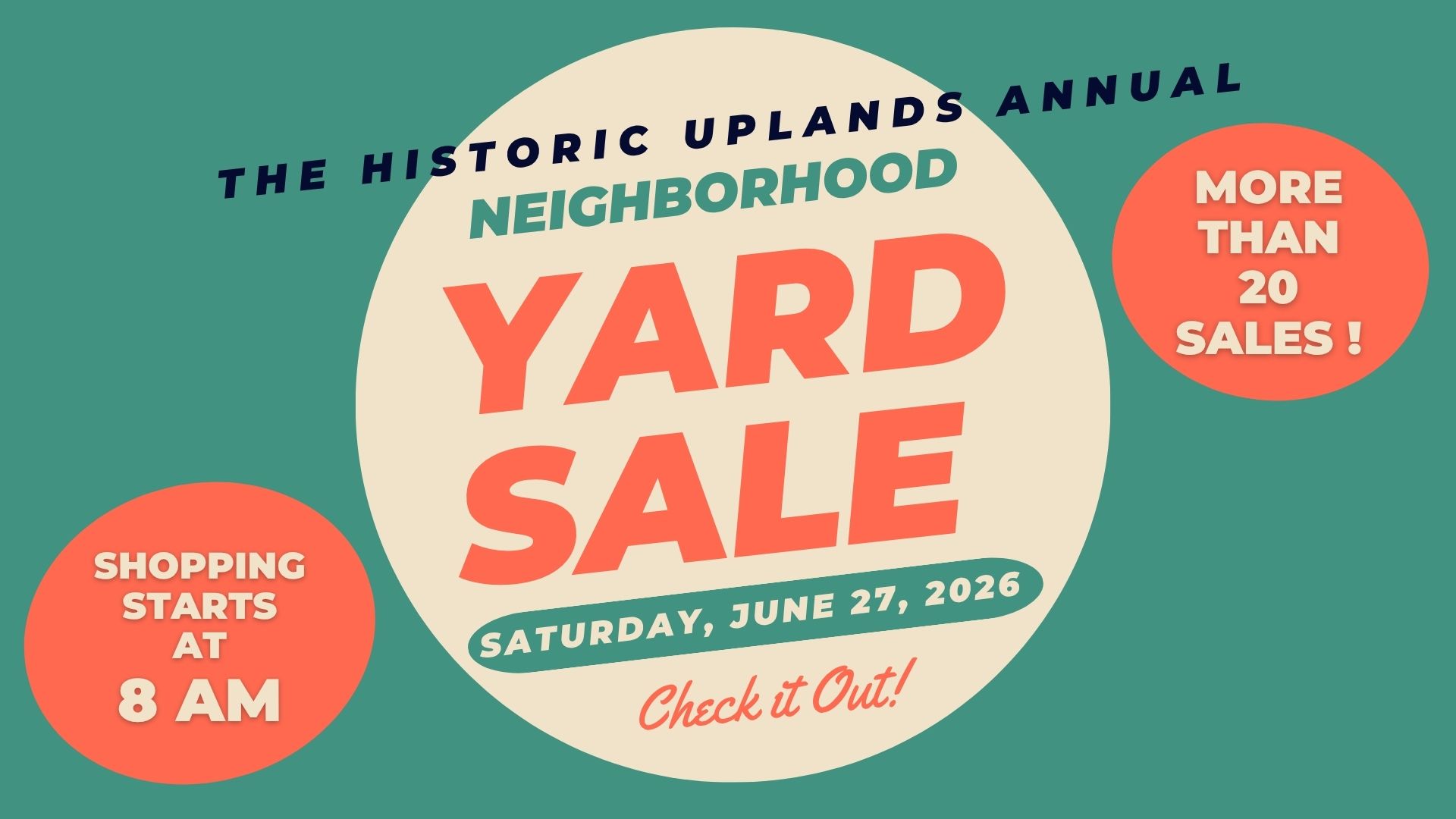 2026 Historic Uplands Annual Neighborhood Yard Sale — Saturday, June 27